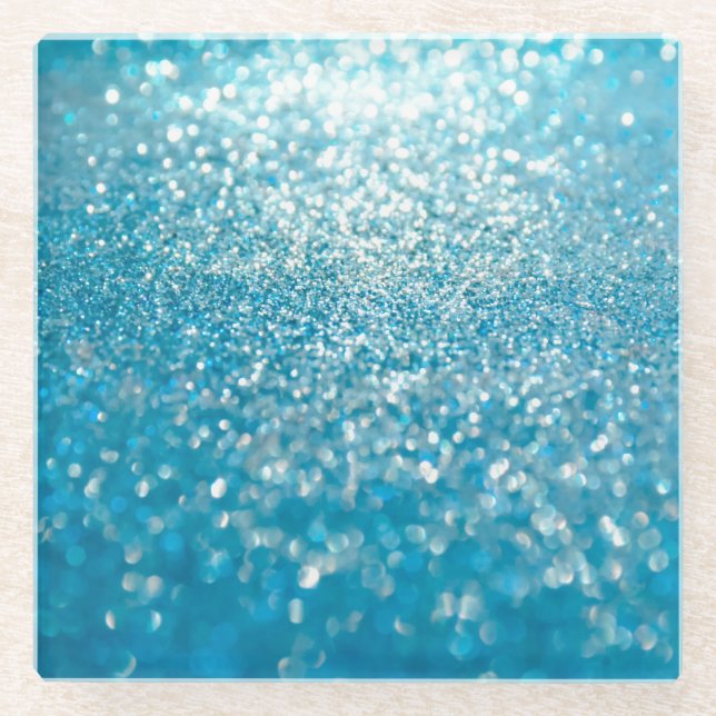 Abstract blue lights, artistic background. glass coaster (Front)