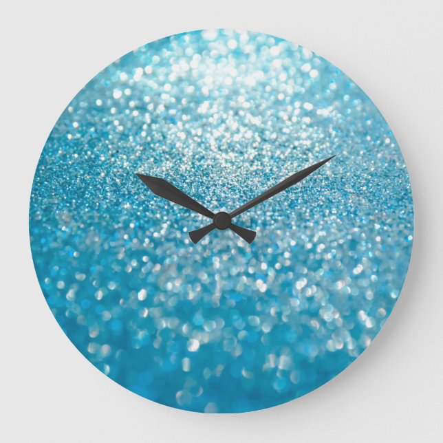 Abstract blue lights, artistic background. large clock (Front)