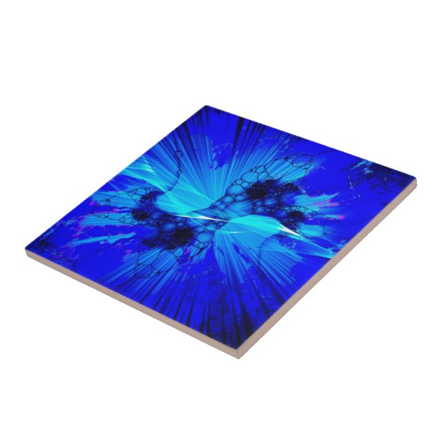 Abstract Blue Lights - Beautiful Space - Big Bang Ceramic Tile (Side)
