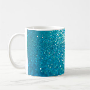 Abstract blue lights on background coffee mug