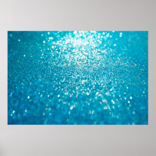 Abstract blue lights on background poster