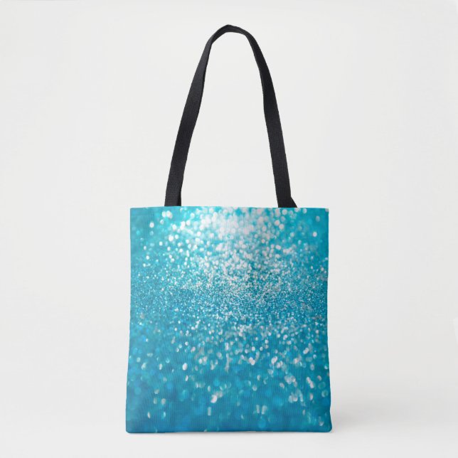 Abstract blue lights on background tote bag (Front)