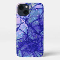 Abstract Blue Lilac Fluid Art