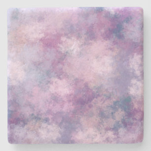 Abstract Blue, Lilac, Pink Acrylic Painting Stone Coaster