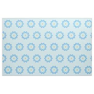 Abstract Blue Lotus Flower Painting Custom Fabric