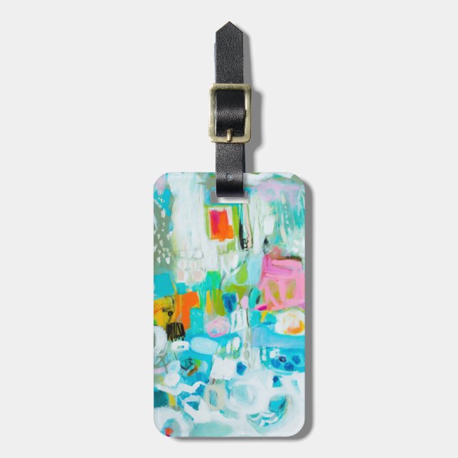 Abstract Blue Luggage Tag (Front Vertical)