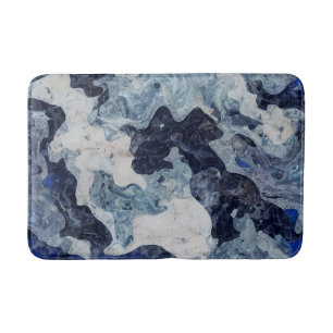 Abstract Blue Marble Bath Mat