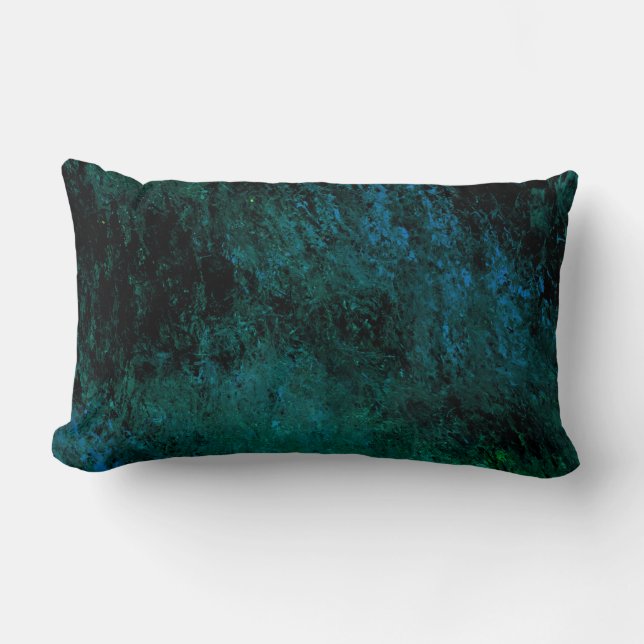 Abstract Blue Marble Lumbar Cushion (Front)