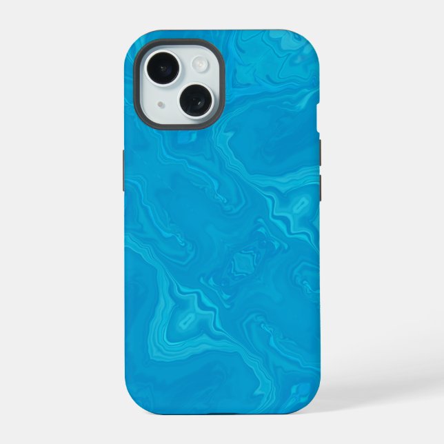 Abstract Blue Marble Personalised HP Lap iPhone 15 Case (Back)
