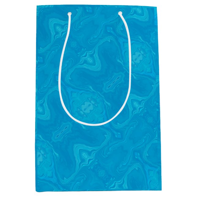 Abstract Blue Marble Personalised HP Lap Medium Gift Bag (Front)