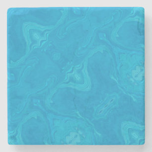 Abstract Blue Marble Personalised  Stone Coaster