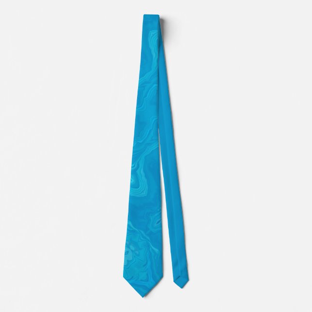 Abstract Blue Marble Personalised  Tie (Front)