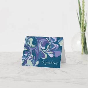 Abstract Blue Marble Swirl Stylish Personalised Card