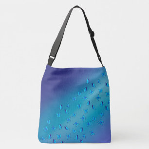 Abstract blue Moonbeams and Butterflies Crossbody Bag