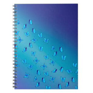 Abstract Blue Moonbeams and Butterflies Notebook
