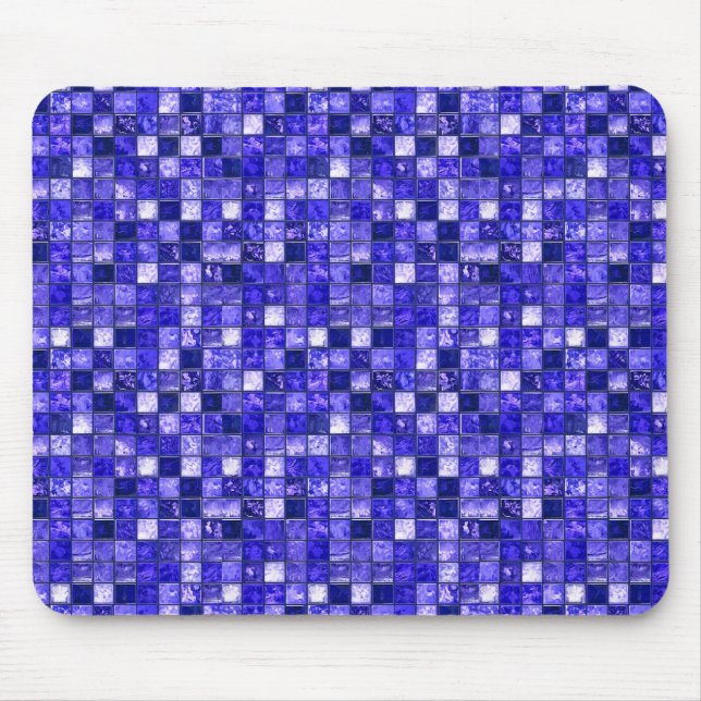 Abstract Blue Mosaic Design With Glowing Textures Mouse Pad (Front)