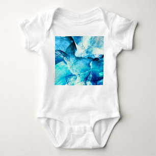 Abstract blue motion: fractal composition. baby bodysuit