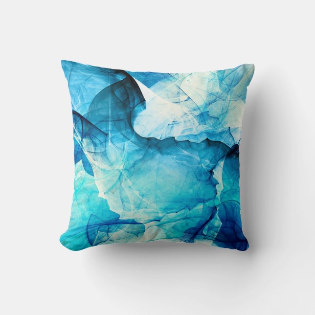 Abstract blue motion: fractal composition. cushion (Front)