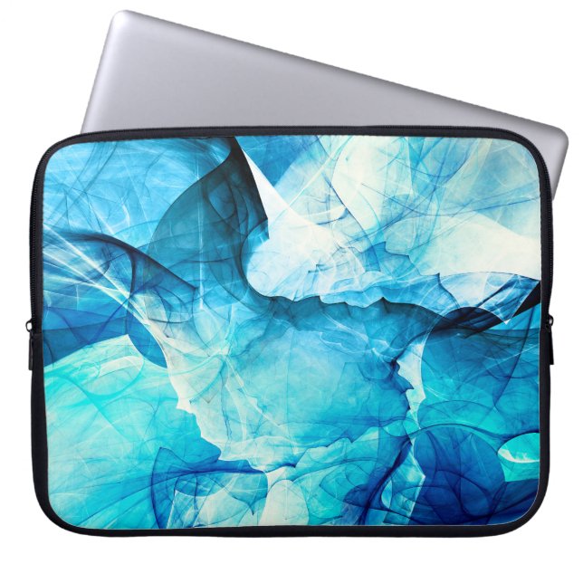 Abstract blue motion: fractal composition. laptop sleeve (Front)