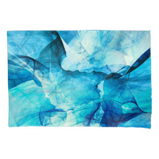 Abstract blue motion: fractal composition. pillowcase
