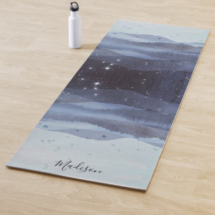 Abstract Blue Mountains Stars Personalised Yoga Mat