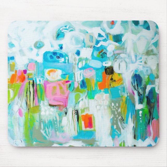 Abstract Blue Mouse Pad (Front)