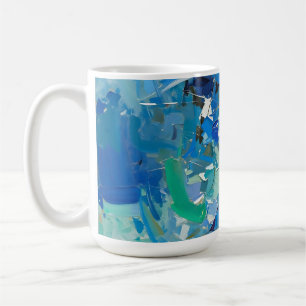 Abstract Blue Ocean Palette Knife Painting Coffee Mug