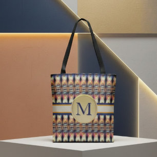 Abstract Blue, Orange & Multi  Tote Bag
