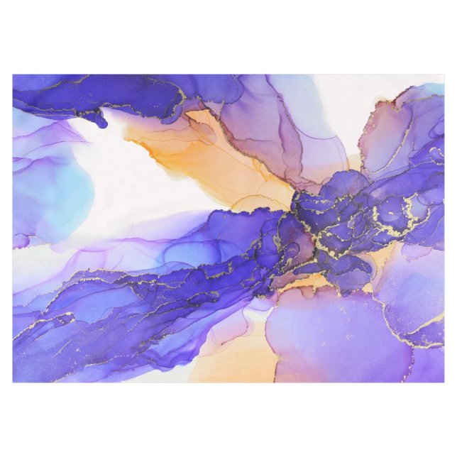 Abstract Blue Orange Tablecloth (Front (Horizontal))