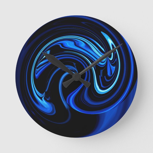 Abstract Blue Peacock Wall Clock (Front)