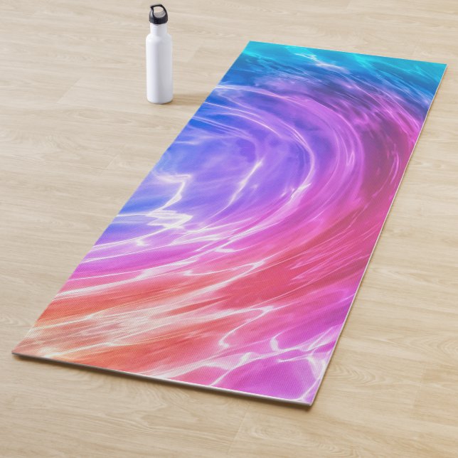 Abstract Blue Pink Purple Liquid Artwork |  Yoga Mat (In Situ)