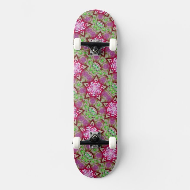 ABSTRACT BLUE PINK PURPLE STARS SKATEBOARD (Front)