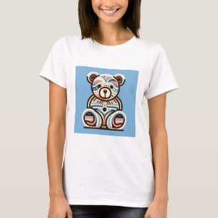 Abstract blue pink teddybear women tishirt T-Shirt