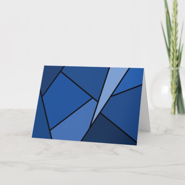 Abstract Blue Polygons Card (Front)