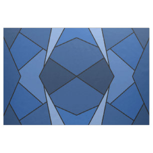 Abstract Blue Polygons Geometric Shapes Fabric
