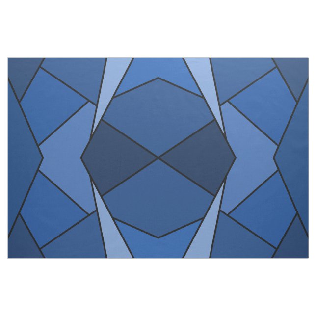 Abstract Blue Polygons Geometric Shapes Fabric (Yard)