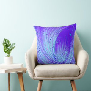 Abstract Blue Purple Enchanted Garden  Cushion