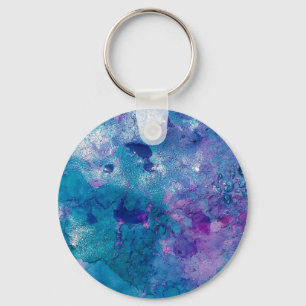 Abstract Blue Purple Key Ring