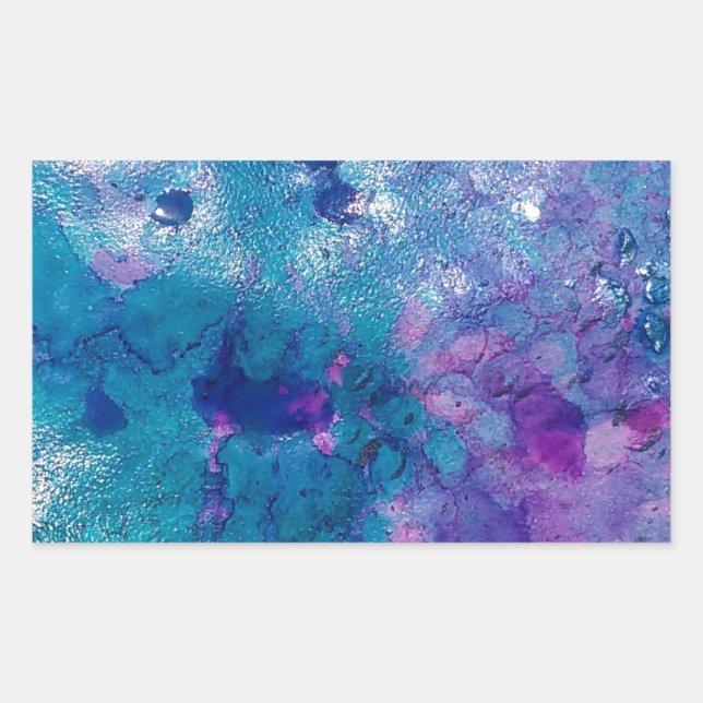 Abstract Blue Purple Rectangular Sticker (Front)
