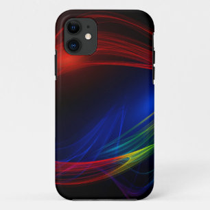Abstract Blue Red and Green Swirl Effect iPhone 11 Case
