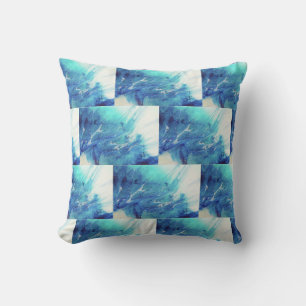 Abstract blue reversable Throw Pillow