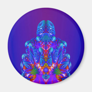 Abstract Blue Robot Magnet