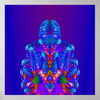 Abstract Blue Robot