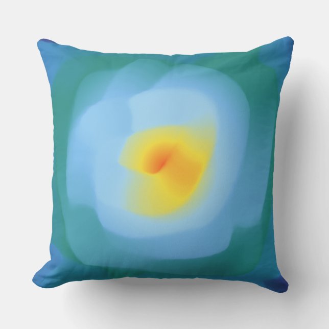 Abstract Blue Rose Pillow (Front)