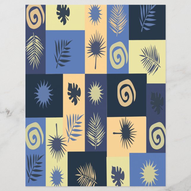 Abstract Blue Scrapbook Paper (Front)