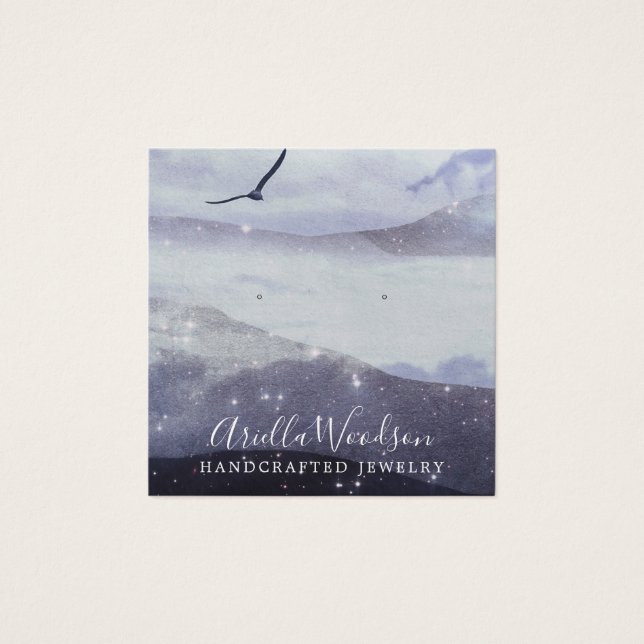 Abstract Blue Shapes Jewellery Designer Display Ca (Front)