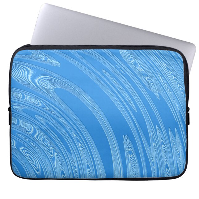 abstract blue silver metallic texture. laptop sleeve (Front)