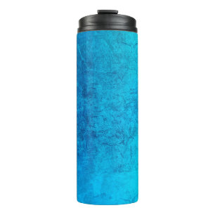 Abstract blue solid colour design thermal tumbler
