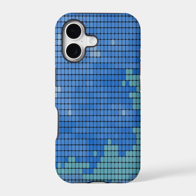 Abstract Blue Square Pattern (Back)