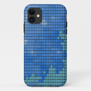 Abstract Blue Square Pattern iPhone 11 Case